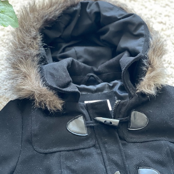 Mossimo Black Coat with faux fur!!!! - Picture 5 of 8